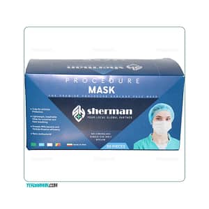 ماسک پزشکی سه لایه نانو آنتی باکتریال شرمن (۵۰ عددی)