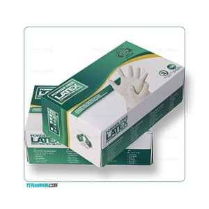 دستکش لاتکس بدون پودر A1Globe بسته 100 عددی