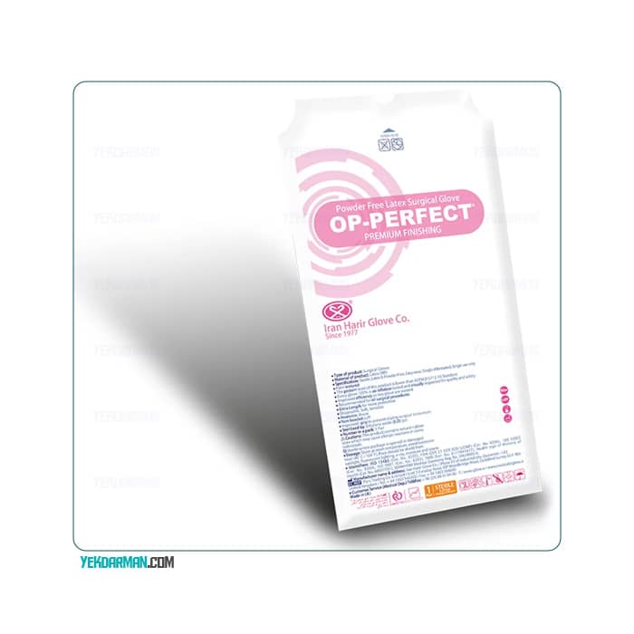 دستکش جراحی لاتکس پودری کم حریر مدل OP-Perfect Premium Finishing